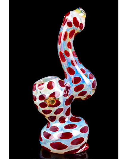 Red Snake - 7" Spotted Fumed Sherlock Bubbler