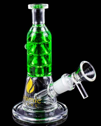 Atomic Glass - Mini Freezable Glycerin Straight Tube Bong  - Green