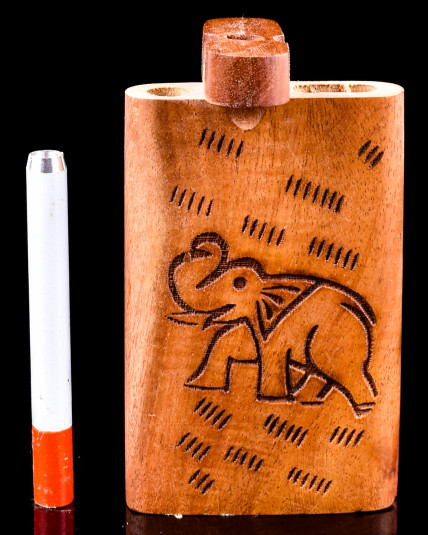 Large Wooden Dugout Box - Elephant design