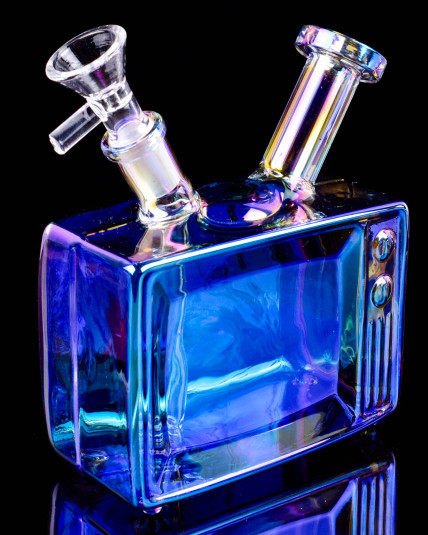 Prime Time Retro TV Electroplated Iridescent Bong