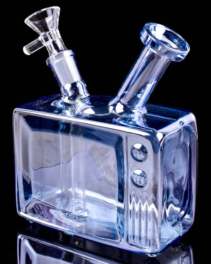 Prime Time Retro TV Electroplated Iridescent Bong - Gray