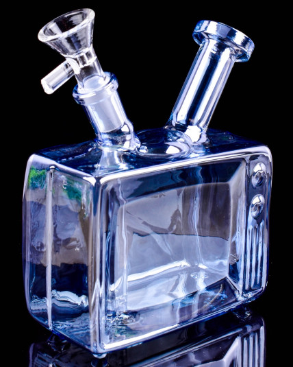 Prime Time Retro TV Electroplated Iridescent Bong - Gray