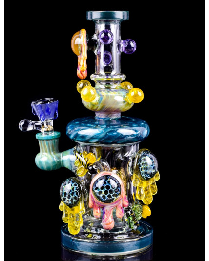 Beehive - Tataoo® Glass - 10" Shower head Honeycomb Colorful Bong