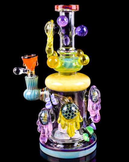 Beehive - Tataoo® Glass - 10" Shower head Honeycomb Colorful Bong