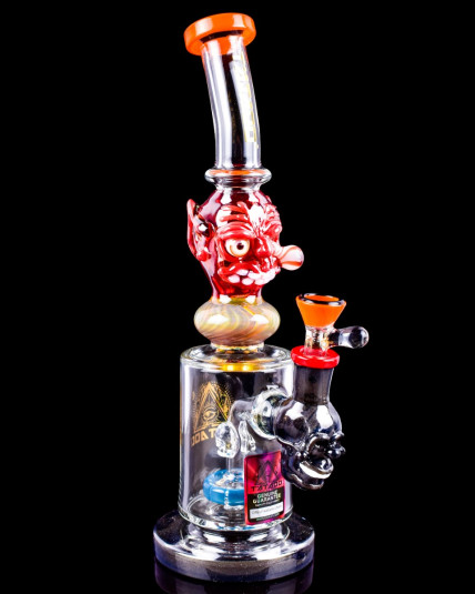 Demonic Smoke - Tattoo® Glass - 12" Double Skull Bong