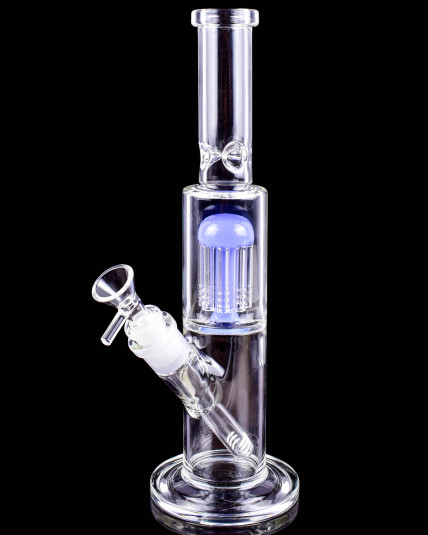 Dome Chamber Tree Perc Straight Bong - Milk Blue