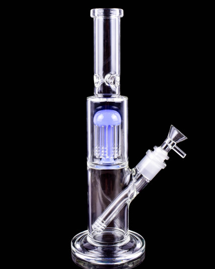 Dome Chamber Tree Perc Straight Bong - Milk Blue