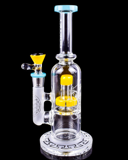 Tattoo® Glass - 9" Etched Alchemy Hanger Perc Bong