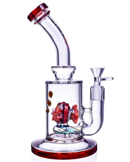 Finding Fish - Chill Glass - 10" Lonely Fish Inline Perc Bong