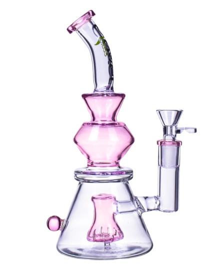 The Pacific - Clover Glass - Showerhead Beaker Bong - Pink