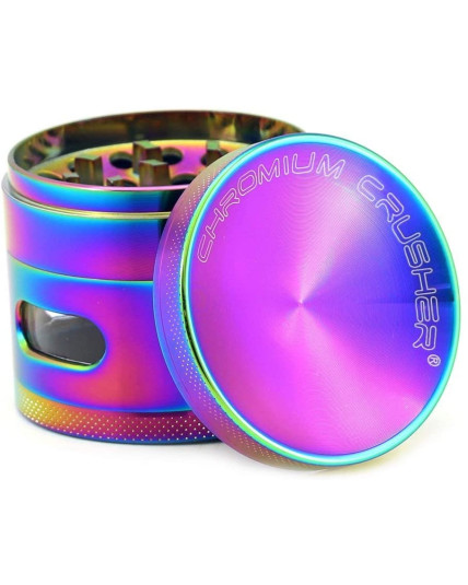 The Vibrant - Chromium Crusher® - Precision Four-Part Glass Hybrid Grinder - 50mm - Rainbow