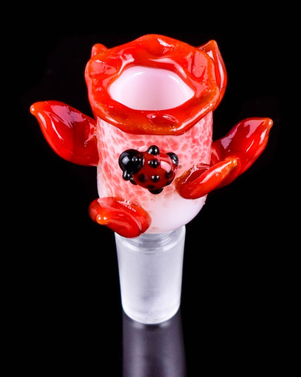 Ladybug Lagoon Flower Bowl 14mm Male Dry Herb Bowl