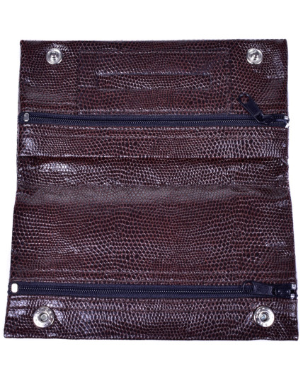 Serpentine Elegance: Premium Brown Leather Tobacco Pouch