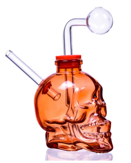 Skull Design Dab Rig Bong Oil Burner - Orange