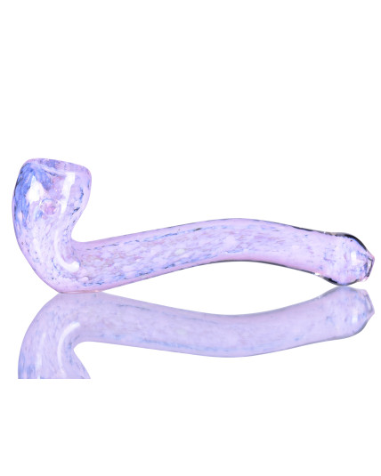 7" Fritted Sherlock Glass Pipe - Pink Slyme