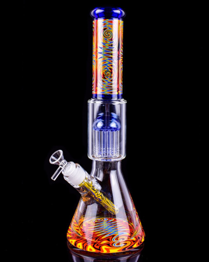 Galactic Swirl - 17" Atomic Fiery Crimson Swirl Percolator Bong 