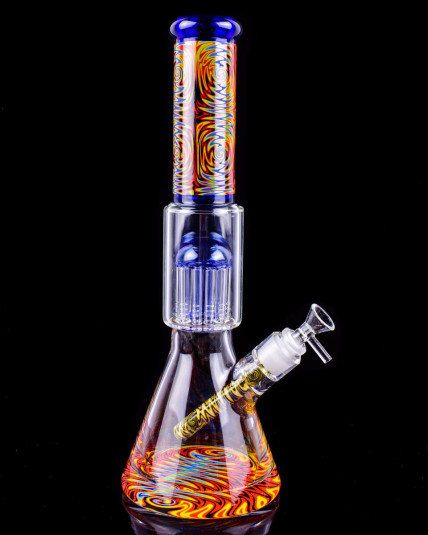 Galactic Swirl - 17" Atomic Fiery Crimson Swirl Percolator Bong 