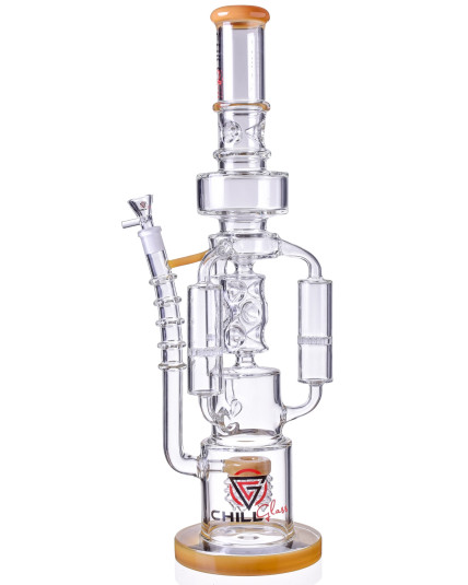 Chill Glass 20" Triple Chamber Bong with Multi Perc - Yellow