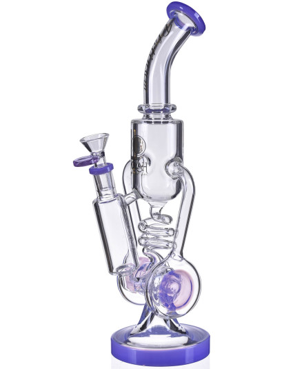  Kelex Inspired Bong - 13" Lookah Bong with shower head And Barrel Perc Bucket  - Slime Purple