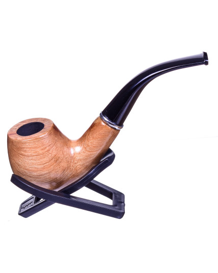 5" Fancy wooden pipe - Light Oak Wood