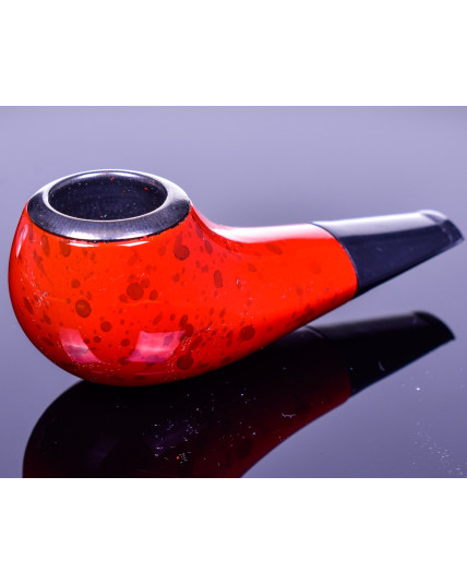 4" Short Stogie Wooden Grain Pipe With Spotted Finish