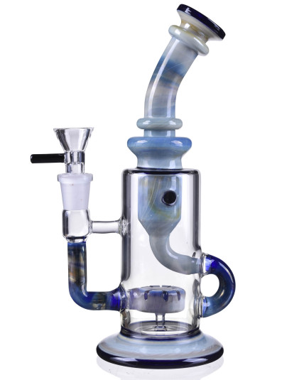 10" Fab Egg Recycler Bong Water Pipe with 14mm Male Bowl - Aqua Blue