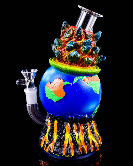 World on Fire Beaker Bong