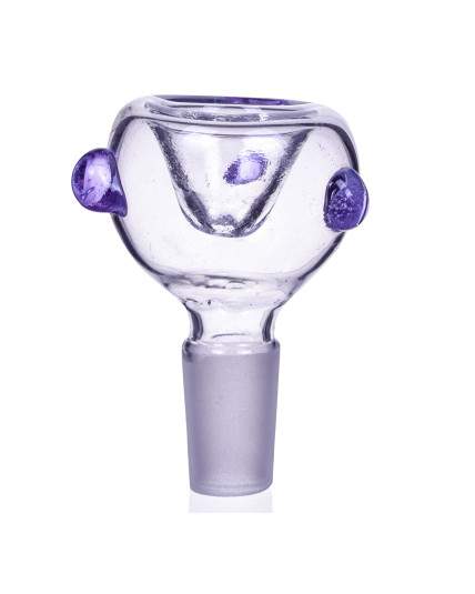 Smoking Accessories 14mm Dry Male Glass Bowl With Purple Accent - Dry Herb