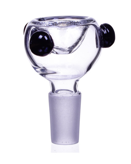 Smoking Accessories 14mm Dry Male Glass Bowl With Black Accent - Dry Herb