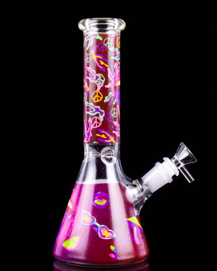 Festival Fare - Tall Glass with Retro Rave Design Bong 