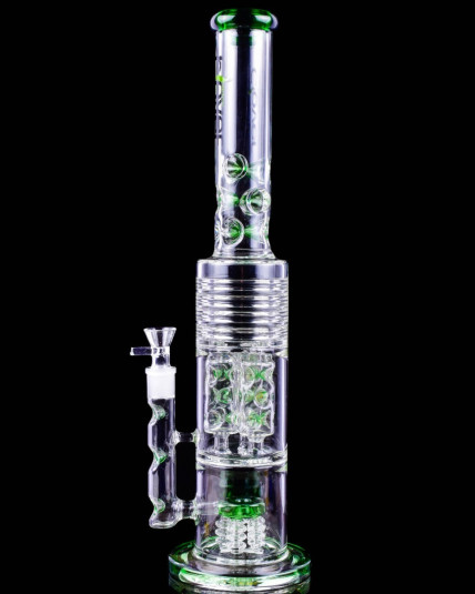 Trident Frost - Clover Glass - 20" Triple Barrel Bong