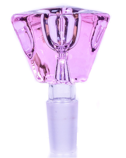 TriSmoke - 14mm Triangle Male Dry Herb Bowl - Smoking Accessories - Pink 