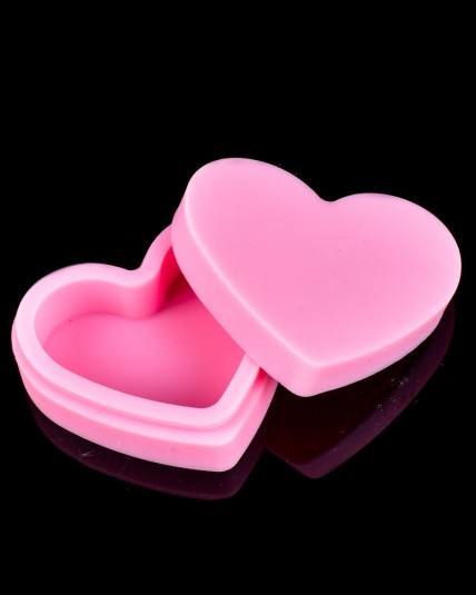 Silicone Heart Stash Container - Pink