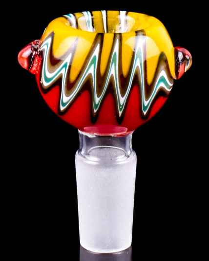 Rasta Ripple Wig Wag Bowl – 14mm Male Dry Herb Slide