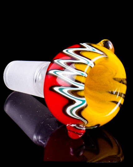 Rasta Ripple Wig Wag Bowl – 14mm Male Dry Herb Slide