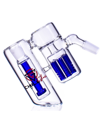 Chill Glass - Ash Catcher Double Chamber 45° Angle Showerhead Percs - 14mm Male