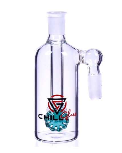CHILL GLASS - DRUM ASH CATCHER 90° ANGLE SHOWERHEAD PERCS - 14MM MALE