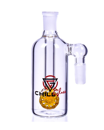 CHILL GLASS - DRUM ASH CATCHER 90° ANGLE SHOWERHEAD PERCS - 14MM MALE