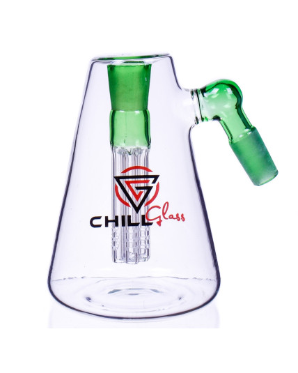 CHILL GLASS - ASH CATCHER 6 ARM TREE PERC 45° ANGLE - 14MM MALE