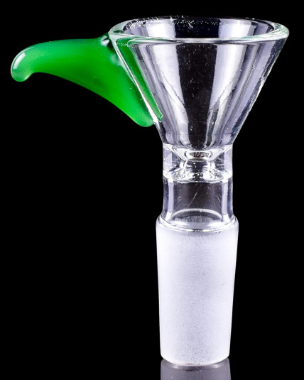 14mm Male Dry Herb Bowl w/ Handle - Green