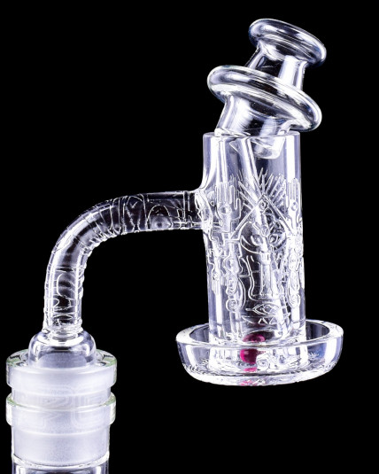 14mm Male Quartz Banger w/ Helix Carb Cap & Glow Terps