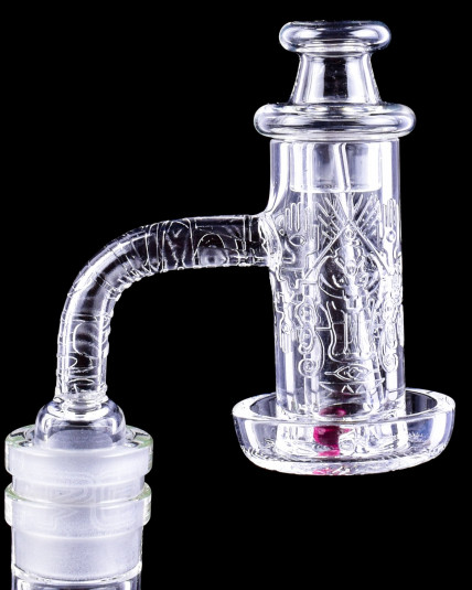 14mm Male Quartz Banger w/ Helix Carb Cap & Glow Terps