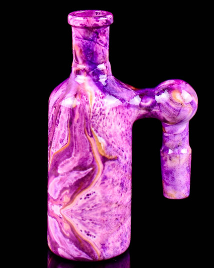 14mm 90° Marble Design Sidecar Ash Catcher – Purple
