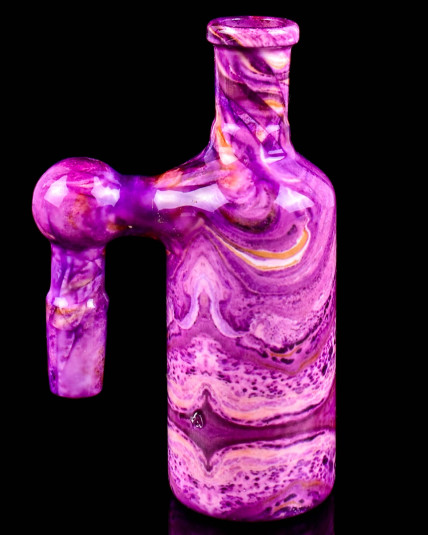 14mm 90° Marble Design Sidecar Ash Catcher – Purple