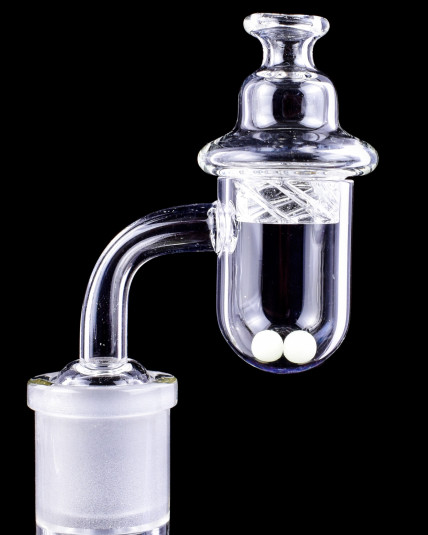 18mm Male Quartz Banger w/ Helix Carb Cap & Glow Terps