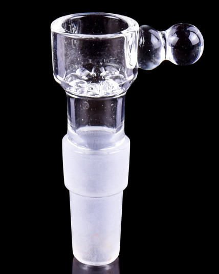 Dual Use 14mm/18mm Dry Herb Bowl w/ Built-in Screen - Clear