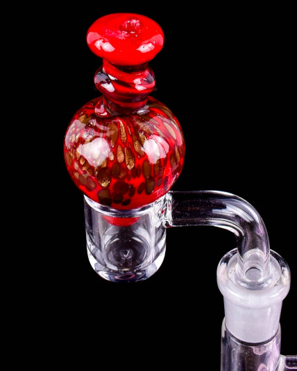 Dichroic Ball Carb Cap - Red