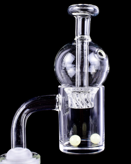 Quartz Banger W/ Helix Function Cap Glow Terp Pearls