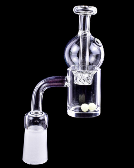 Quartz Banger W/ Helix Function Cap Glow Terp Pearls