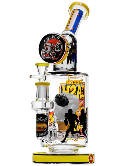 Cheech Glass - 12" Smokey Breakaway Blaze Water Pipe - Yellow